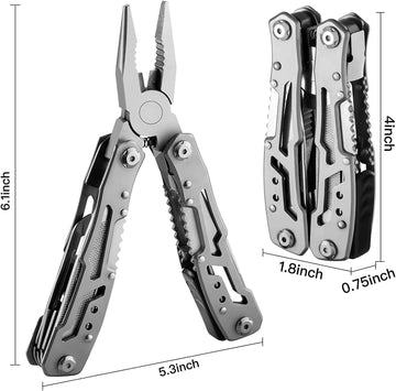 14-In-1 Folding Multitool Pliers, Mini Multipurpose Stainless Steel Tool Pliers